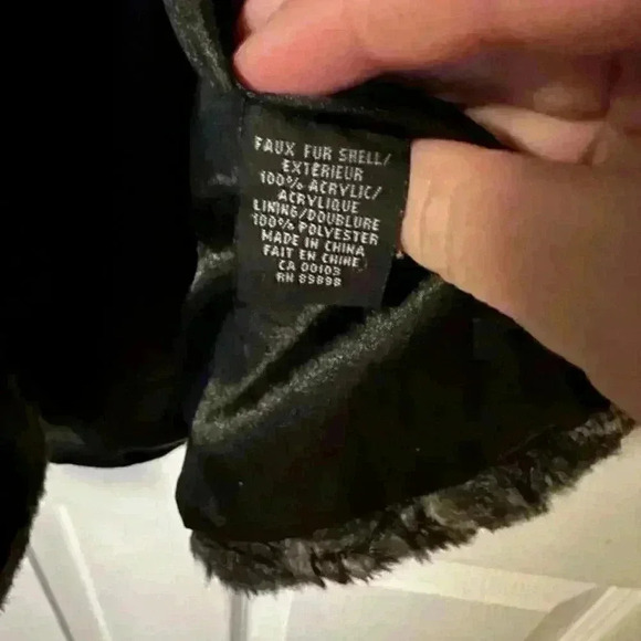 Outdoor Edition by Parkhurst Gray Black Animal Print Faux Fur Long Vest Size S - Picture 3 of 6